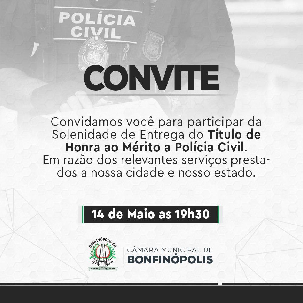 Sessão Solene para Entrega do Titulo de Honra ao Mérito a Policia Civil.