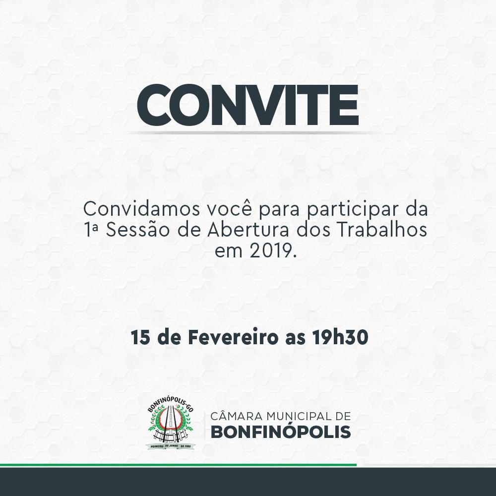 CONVITE PARA ABERTURA DOS TRABALHOS 2019